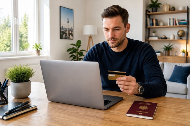 German Applicant Paying The Saudi Evisa Fee