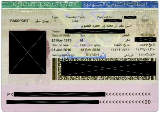 Reisepass-Beispielbild